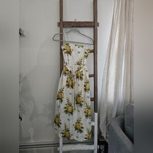 Tahari Yellow Floral Dress